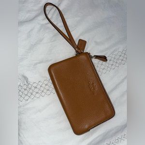 Coach Brown Wristlet Wallet